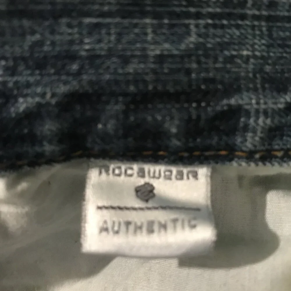 Rocawear Shorts Mens 40 Denim Carpenter Distressed Baggy Hip Hop Y2K Embroidered